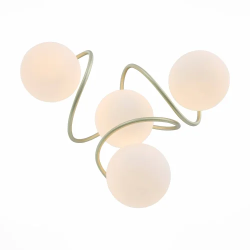 Люстра потолочная Acini SL711.202.04 Evoluce белая на 4 лампы, основание золотое в стиле современный шар фото 2