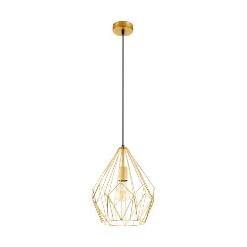 Светильник подвесной лофт Carlton 49933 Eglo золотой 1 лампа, основание золотое в стиле современный лофт 