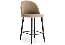 Барный стул Амизуре бежевый / черный матовый 448661 Woodville, бежевый/велюр, ножки/металл/чёрный, размеры - ****480*530
