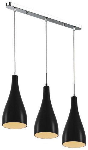 Светильник подвесной BOOTLE WE210.03.126 Wertmark чёрный 3 лампы, основание хром в стиле современный 