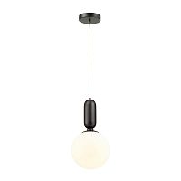 Светильник подвесной Okia 4668/1 Odeon Light белый 1 лампа, основание чёрное в стиле хай-тек современный 