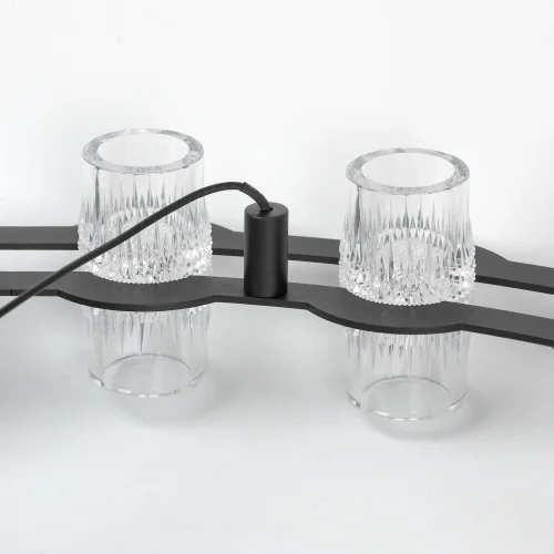 Люстра подвесная LED Alpine LSP-7255 Lussole прозрачная на 1 лампа, основание чёрное в стиле современный  фото 3