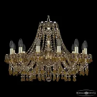 Люстра подвесная 1410/12/240 G V1003 M721 Bohemia Ivele Crystal без плафона на 12 ламп, основание золотое в стиле классика виноград