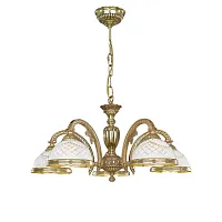 Люстра подвесная  L 7102/5 Reccagni Angelo белая на 5 ламп, основание золотое в стиле классический 
