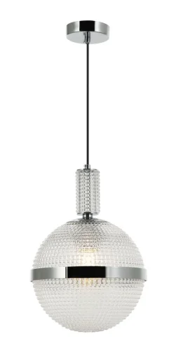Светильник подвесной Rope 2092/00/01P Stilfort прозрачный серый 1 лампа, основание хром в стиле современный шар