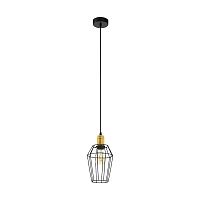 Cветильник подвесной лофт DENHAM 49791 Eglo чёрный 1 лампа, основание бронзовое чёрное в стиле лофт 