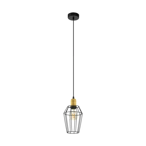 Cветильник подвесной лофт DENHAM 49791 Eglo чёрный 1 лампа, основание бронзовое чёрное в стиле лофт 