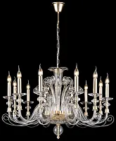Люстра подвесная Nadina WE174.12.303 Wertmark без плафона на 12 ламп, основание прозрачное золотое в стиле классический Люстра подвесная Nadina WE174.12.303 Wertmark без плафона на 12 ламп, основание прозрачное золотое в стиле классический