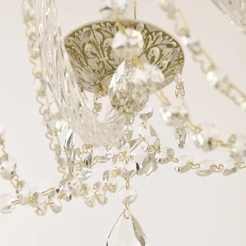 Люстра подвесная AL16302/10/240 WMG Bohemia Ivele Crystal без плафона на 10 ламп, основание белое патина золотое в стиле классический sp фото 6
