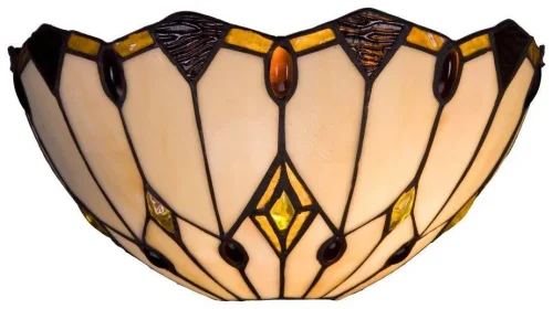 Бра Тиффани 832-801-01 Velante бежевый коричневый на 1 лампа, основание хром в стиле тиффани орнамент