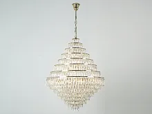 Люстра каскадная 10125+28/C gold Newport прозрачная на 33 лампы, основание золотое в стиле американский современный 