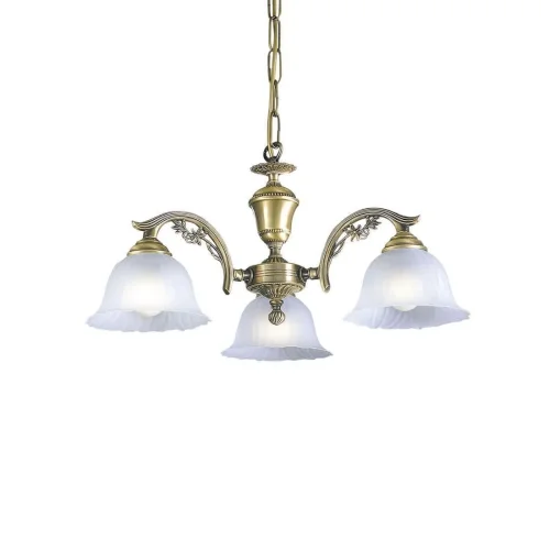 Люстра подвесная  L 2720/3 Reccagni Angelo белая на 3 лампы, основание античное бронза в стиле классический 