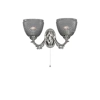 Бра с выключателем A 9851/2 Reccagni Angelo чёрный серый 2 лампы, основание никель в стиле классический 
