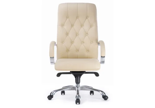 Компьютерное кресло Osiris beige / satin chrome 15426 Woodville, бежевый/экокожа, ножки/металл/хром, размеры - ****620* фото 2