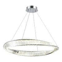 Люстра подвесная LED Ritorto SL6204.121.01 ST-Luce прозрачная на 1 лампа, основание хром в стиле модерн кольца