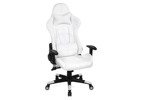 Компьютерное кресло Blanc white / black 15571 Woodville, белый/экокожа, ножки/пластик/чёрный, размеры - *1350***680*660 фото 5