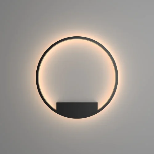 Бра LED Rim MOD058WL-L35B3K Maytoni чёрный на 1 лампа, основание чёрное в стиле минимализм хай-тек современный кольца фото 3