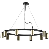 Люстра подвесная Rullo LR020310 Lightstar бронзовая на 10 ламп, основание чёрное в стиле хай-тек Люстра подвесная Rullo LR020310 Lightstar бронзовая на 10 ламп, основание чёрное в стиле хай-тек