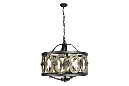 Люстра подвесная Organic Loft192-3 iLamp коричневая на 3 лампы, основание коричневое в стиле современный американский 