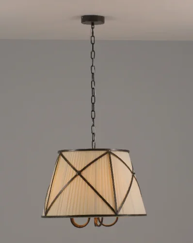 Люстра подвесная Berta V1260-5P Moderli бежевая на 5 ламп, основание коричневое в стиле кантри американский  фото 3