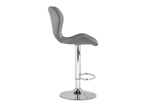 Барный стул Porch chrome / gray 15745 Woodville, серый/велюр, ножки/металл/хром, размеры - *1080***460*490 фото 3