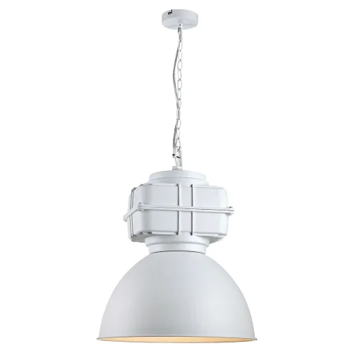 Светильник подвесной лофт LSP-9827 Lussole белый 1 лампа, основание белое в стиле лофт  фото 2