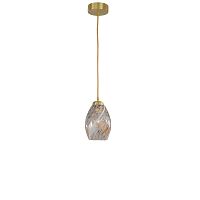 Светильник подвесной L 10034/1 Reccagni Angelo прозрачный разноцветный 1 лампа, основание матовое золото в стиле классический современный выдувное