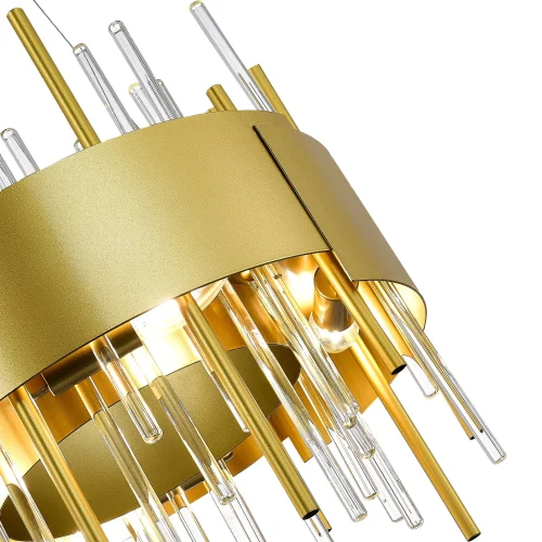 Люстра подвесная Olvera SL1633.203.08 ST-Luce матовая золото прозрачная на 8 ламп, основание матовое золото в стиле современный  фото 4