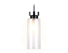 Светильник подвесной TR3570 Ambrella light белый 1 лампа, основание хром в стиле современный хай-тек трубочки