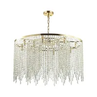 Люстра подвесная Chokka 5028/12 Odeon Light прозрачная на 12 ламп, основание золотое в стиле классический Люстра подвесная Chokka 5028/12 Odeon Light прозрачная на 12 ламп, основание золотое в стиле классический