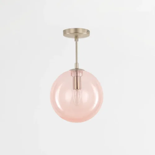 Светильник подвесной Томми CL102625 Citilux розовый 1 лампа, основание матовое хром в стиле современный шар фото 5