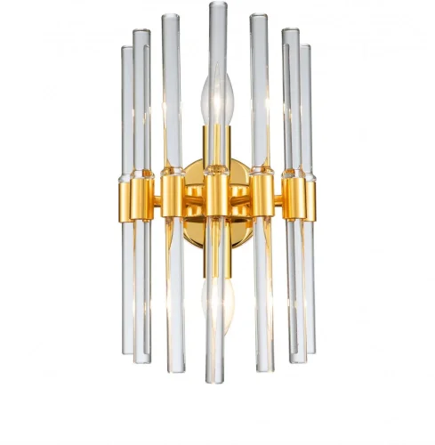 Бра Anio V7011-2W Moderli прозрачный на 2 лампы, основание золотое в стиле современный 