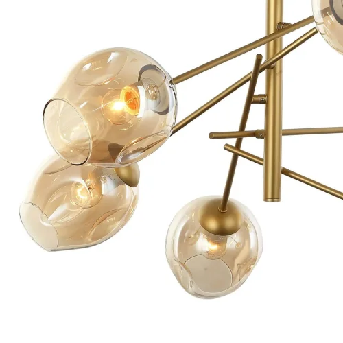 Люстра подвесная Traube 2360-6P Favourite янтарная на 6 ламп, основание золотое в стиле современный  фото 2