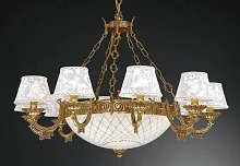Люстра подвесная  L 7532/10+4 Reccagni Angelo белая на 14 ламп, основание золотое в стиле классический 