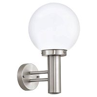 Настенный светильник 30205 NISIA Eglo уличный IP44 серый 1 лампа, плафон белый в стиле модерн E27