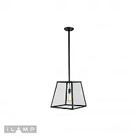 Светильник подвесной Glass Loft146-1A iLamp прозрачный 1 лампа, основание чёрное в стиле лофт 