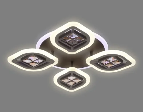 Люстра потолочная LED с пультом Ice FA281 Ambrella light белая на 1 лампа, основание коричневое в стиле современный хай-тек с пультом фото 4