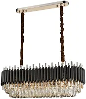 Люстра подвесная Cartuccia WE138.14.023 Wertmark прозрачная чёрная на 14 ламп, основание золотое в стиле современный Люстра подвесная Cartuccia WE138.14.023 Wertmark прозрачная чёрная на 14 ламп, основание золотое в стиле современный