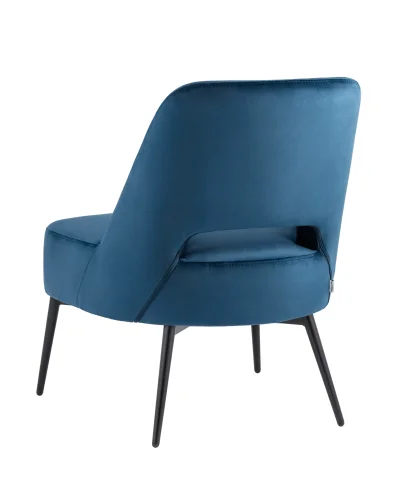 Кресло лаунж Бостон велюр синий УТ000036649 Stool Group, синий/велюр, ножки/металл/чёрный, размеры - *780***730*600мм фото 5