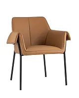 Кресло Бесс,  экокожа коричневая УТ000035755 Stool Group, коричневый/экокожа, ножки/металл/чёрный, размеры - ****675*625мм
