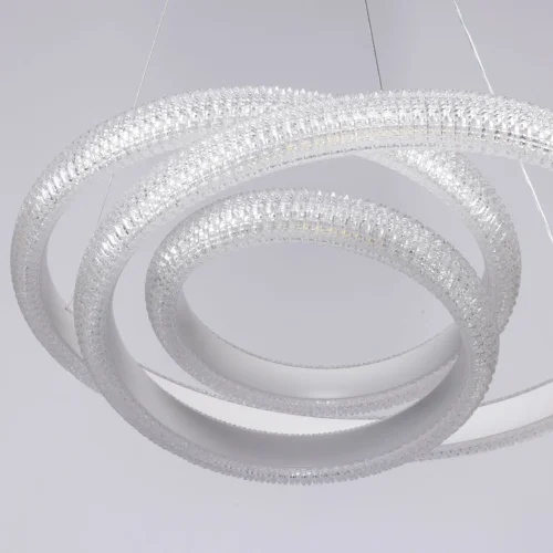 Люстра подвесная LED с пультом Оскар 510015401 DeMarkt белая на 1 лампа, основание белое в стиле современный хай-тек кольца с пультом фото 10