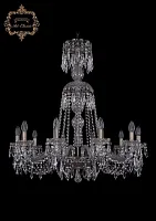 Люстра подвесная хрустальная 11.23.10.300.XL-87.Br.Dr Богемиа Арт Классик прозрачная на 10 ламп, основание бронзовое в стиле классический Люстра подвесная хрустальная 11.23.10.300.XL-87.Br.Dr Богемиа Арт Классик прозрачная на 10 ламп, основание бронзовое в стиле классический