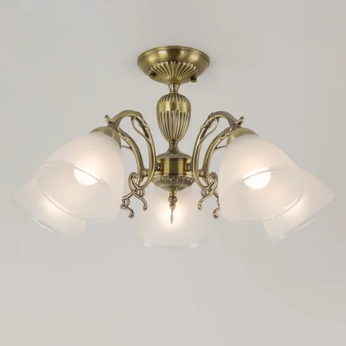 Люстра подвесная Латур CL413251 Citilux белая на 5 ламп, основание бронзовое в стиле классический  фото 4