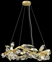 Люстра подвесная Casandra WE111.08.403 Wertmark прозрачная на 8 ламп, основание золотое в стиле модерн флористика ветви