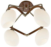 Светильник потолочный 270-507-04 Velante белый 4 лампы, основание бронзовое коричневое в стиле современный 