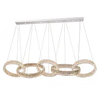 Люстра подвесная LED 8245/S chrome Newport прозрачная на 1 лампу, основание хром в стиле современный кольца Люстра подвесная LED 8245/S chrome Newport прозрачная на 1 лампу, основание хром в стиле современный кольца