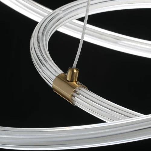 Люстра подвесная LED Платлинг 661018303 DeMarkt белая на 1 лампа, основание бронзовое в стиле современный хай-тек кольца фото 6