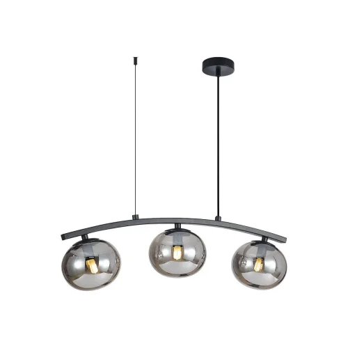 Светильник подвесной Arcata 4054-3P Favourite серый чёрный 3 лампы, основание чёрное в стиле современный шар