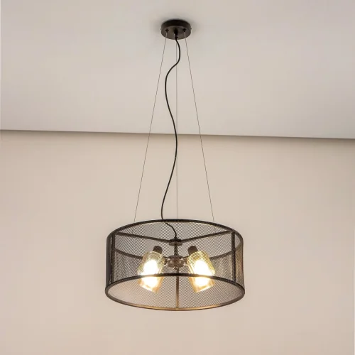 Люстра подвесная Робин CL535245 Citilux янтарная на 4 лампы, основание коричневое в стиле современный лофт  фото 3