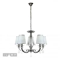 Люстра подвесная Amadea RM5220/5CR iLamp белая на 5 ламп, основание хром в стиле современный американский 